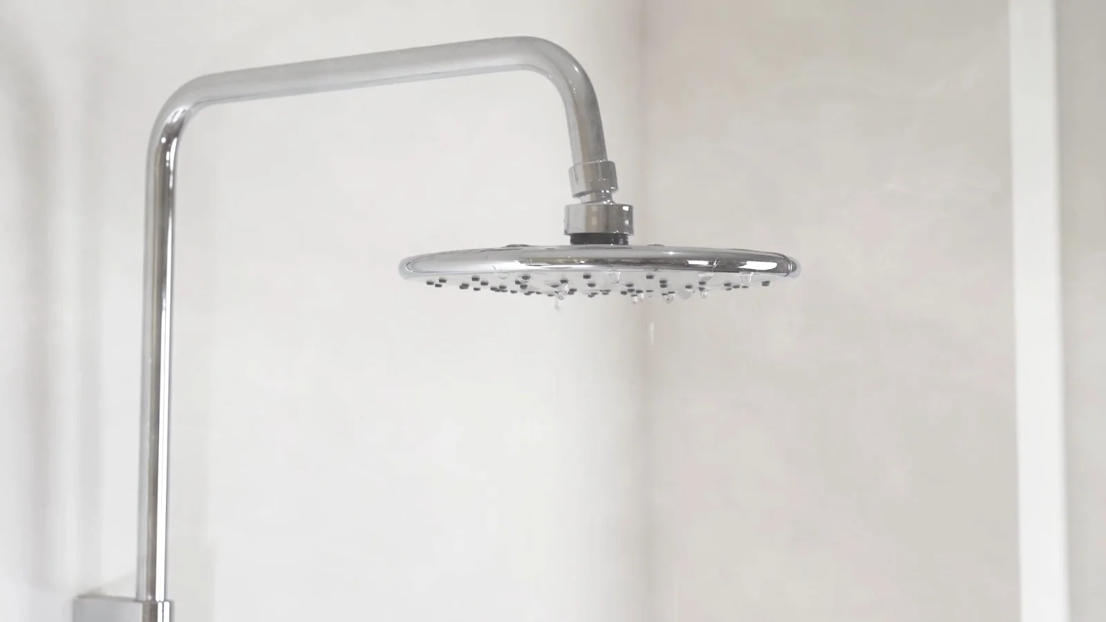 A shower running, the daily source of bathroom humidity